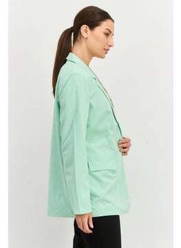 VERO MODA Women Regular Fit Solid Blazer, Mist Green  - Image 2