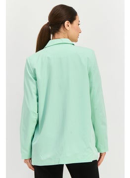 VERO MODA Women Regular Fit Solid Blazer, Mist Green  - Image 3