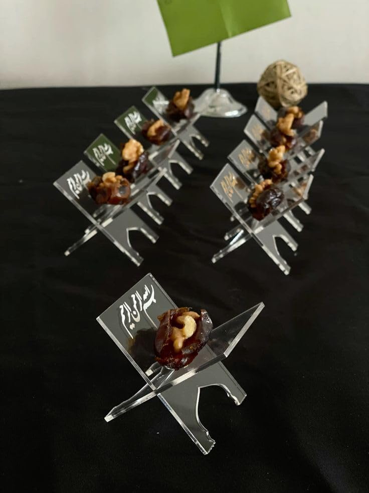 Al Raied ARS® Date Holder Plexiglass Ramadan Decoration - Eid Gift Islamic Muslim Decor - Iftar Table Acrylic Bismillah 2Pcs - Image 4