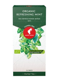 JULIUS MEINL Julius Meinl Organic Refreshing Mint Herbal Tea 25 tea bags - Plastic Free Packaging & Biodegradeable Filter  - Image 2