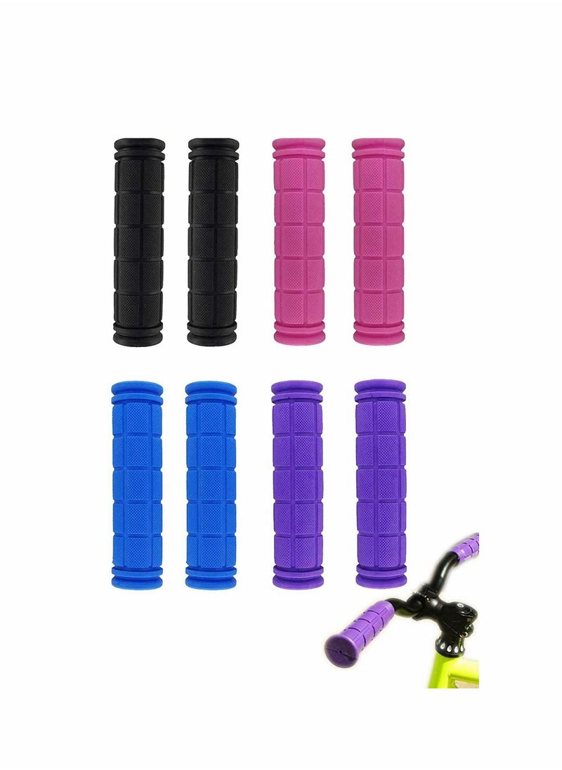 KASTWAVE - Bicycle Handle Bar Grips Bicycle Handle Bar Grips Mushroom Grips for BMX/MTB/Road Mountain/Boys and Girls Kids Bikes, 4 Colors, Black, Blue, Pink, Purple 4 Pairs - Image 1
