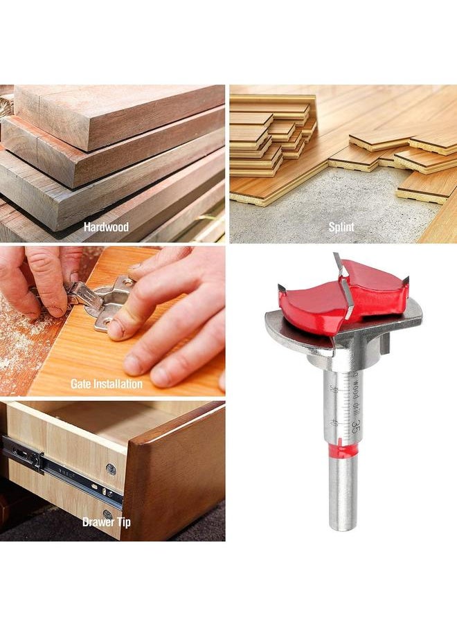 Hinge Jig Drill Guide Set, 35mm Bit, 35mm Cup Style Concealed Hinge Jig Drill Guide Set Door Boring Hole Bit Tungsten Carbide