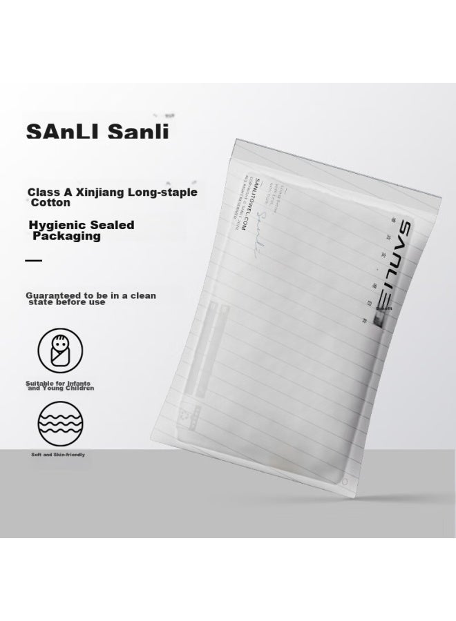 Sanli Antibacterial Towels, 2-pack, Pure Cotton, Class A, Low Shedding, Soft, Absorbent, For Men And Women, Bath And Face Towels, Blue/pink - Image 1