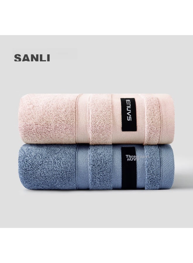 Sanli Antibacterial Towels, 2-pack, Pure Cotton, Class A, Low Shedding, Soft, Absorbent, For Men And Women, Bath And Face Towels, Blue/pink - Image 5