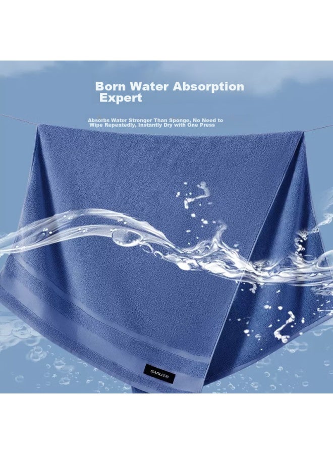 Sanli Antibacterial Towels, 2-pack, Pure Cotton, Class A, Low Shedding, Soft, Absorbent, For Men And Women, Bath And Face Towels, Blue/pink - Image 3
