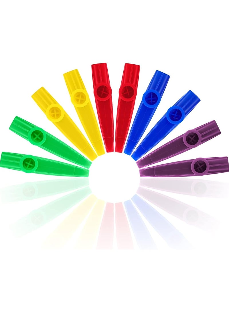 SUNSAR 10 Psc Plastic Kazoos Musical Instruments for Party, Early Childhood Education Gifts(5 Colors) - Image 1