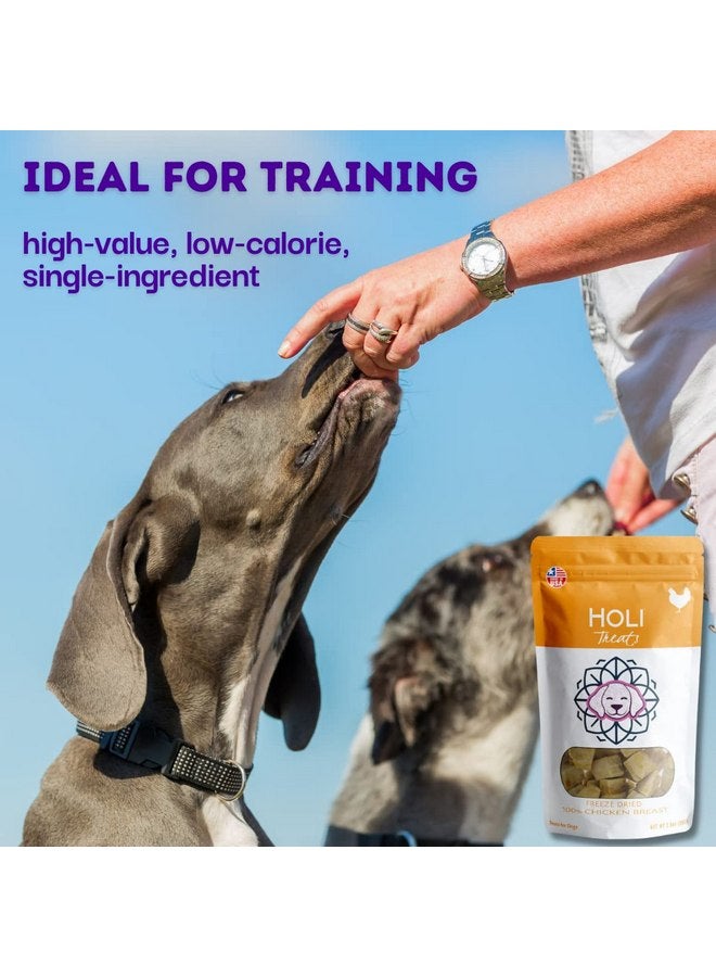 هولي مكافآت الكلاب المصنوعة من الدجاج المجفف بالتجميد من هولي - صدور دجاج طبيعية 100% - درجة مناسبة للبشر، مكون واحد - خالية من الحبوب والغلوتين والصويا - (3.5 أونصة) - Image 2