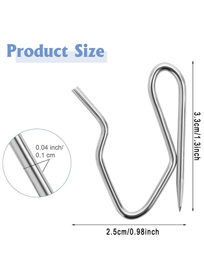 58 Pack Metal Curtain Hooks Drapery Hook Pins With Clear Box 3.3 by 2.5 CM For Window Curtain, Door Curtain And Shower Curtain - Image 2