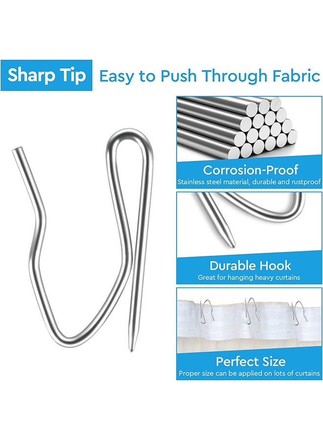 58 Pack Metal Curtain Hooks Drapery Hook Pins With Clear Box 3.3 by 2.5 CM For Window Curtain, Door Curtain And Shower Curtain - Image 3