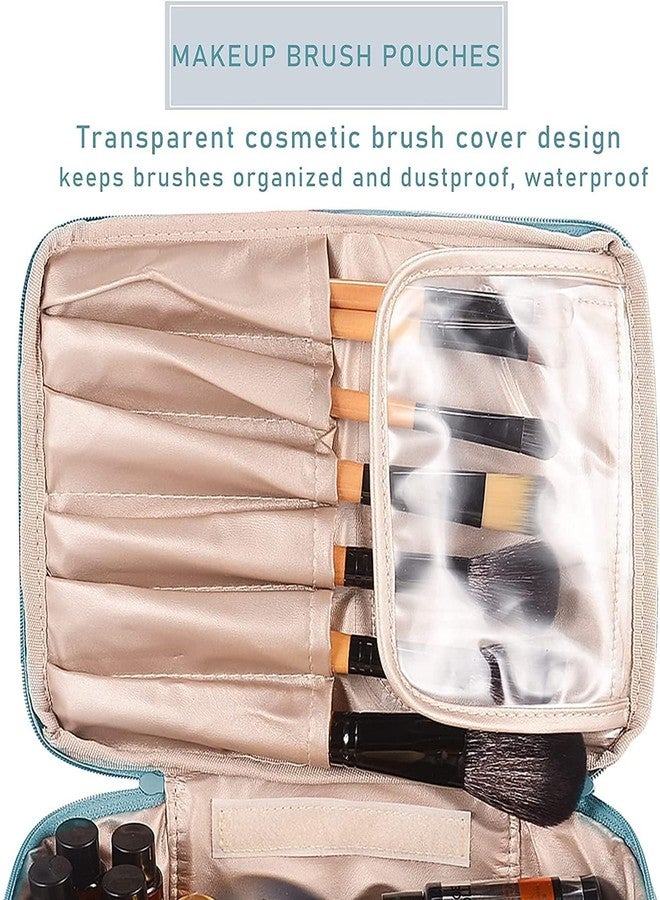 فوركلز حقيبة مكياج كبيرة مقاومة للماء للسفر من فوركلز للنساء - منظم مستحضرات تجميل 2 في 1 مع مكان لتخزين الفرش وحقيبة محمولة - Image 2