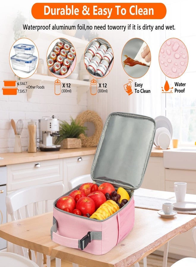 DIRGEE Lunch Bag for Women Insulated Lunch Bag For Men Adults Small Lunch Bag for Office Work - Leakproof Freezable Cooler Bag Reusable Portable Lunch Box (Pink) - Image 5
