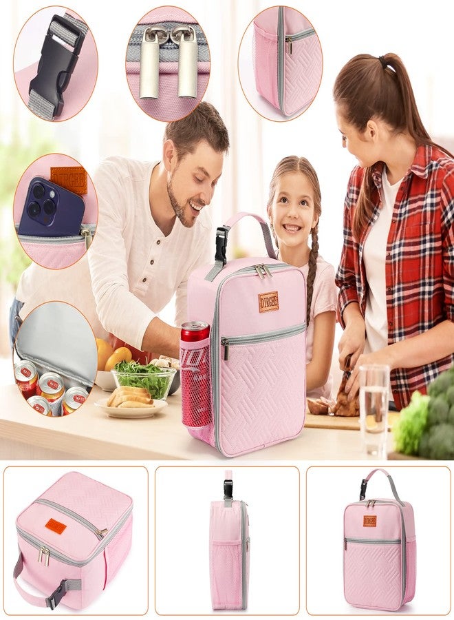 DIRGEE Lunch Bag for Women Insulated Lunch Bag For Men Adults Small Lunch Bag for Office Work - Leakproof Freezable Cooler Bag Reusable Portable Lunch Box (Pink) - Image 4