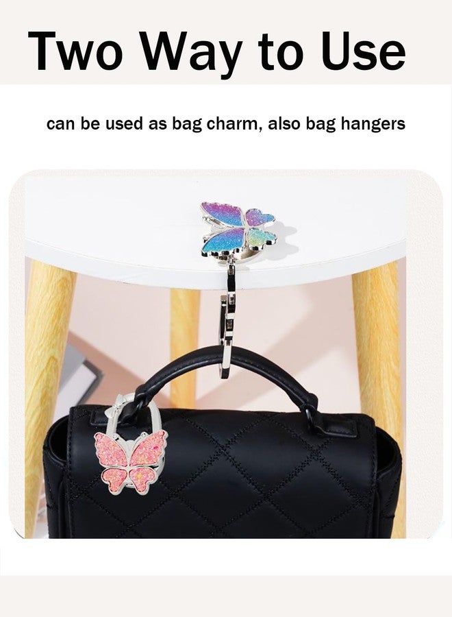 KUNHEHO Butterfly Purse Hook for Table Foldable Handbag Hanger Folding Bag Holder Bling Pink - Image 5