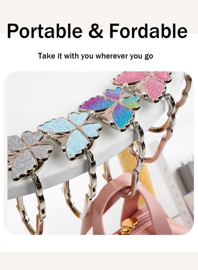 KUNHEHO Butterfly Purse Hook for Table Foldable Handbag Hanger Folding Bag Holder Bling Pink - Image 2