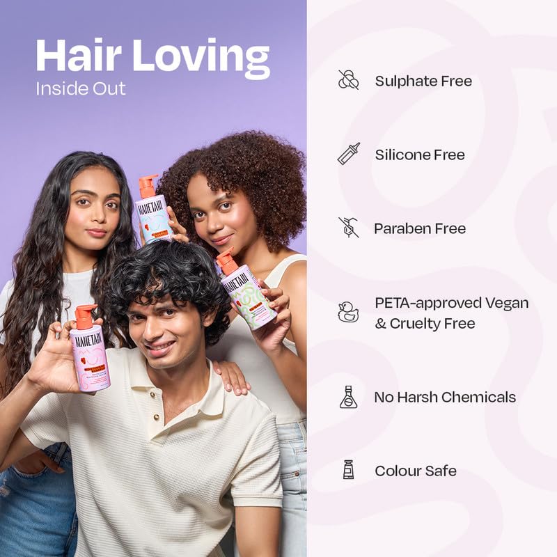 MANETAIN Moisturising Shampoo 237ml for Curly, Dry & Frizzy Hair | Sulphate & Paraben Free | Hydrates & Strengthens with Baobab Protein, Seaweed & Marshmallow Extract | CG-Friendly, Gentle Cleanser for Soft, Defined Curls - Image 5