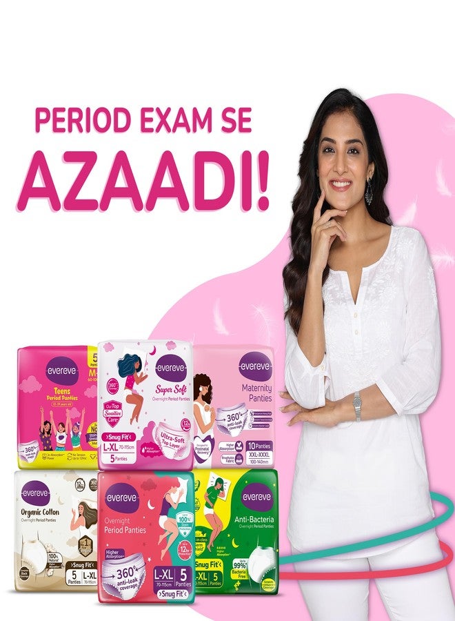 عشية أي وقت مضى سراويل إيفريف فائقة النعومة للحيض للبنات والسيدات، (مقاس XL-XXL)، 10 قطع، تغطية كاملة 360 درجة طوال الليل، طبقة علوية فائقة النعومة، امتصاص عالٍ للتدفق الغزير، سراويل داخلية للاستخدام مرة واحدة للحوامل وما بعد الولادة - Image 2