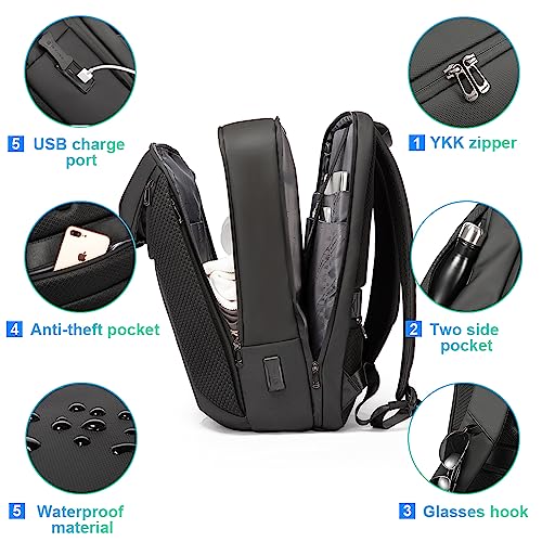 BANGE Smart Business Laptop Backpack Waterproof can fit 15.6-17.3 Inch Laptop with 3.0 USB charging port for men and women - Image 3