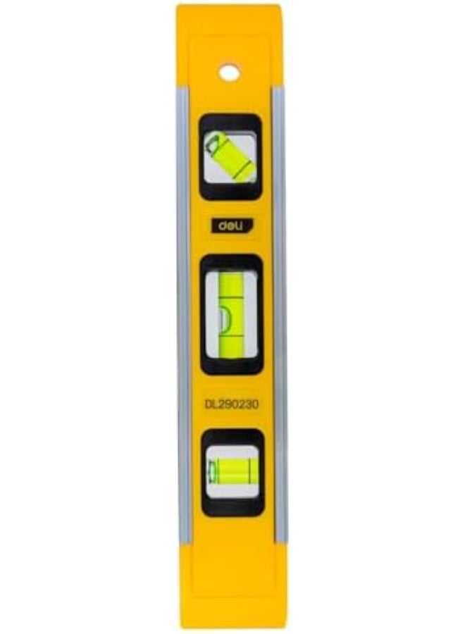 Deli 230mm Spirit Level Tool – Heavy-Duty Measuring Level, Yellow - Image 3