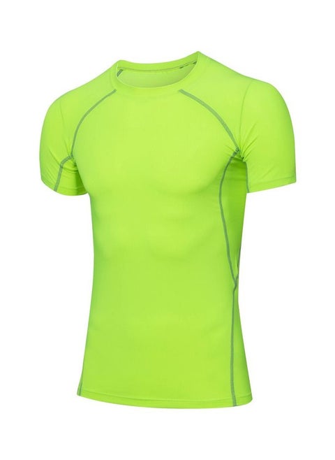Men Quick Dry Breathable Elastic T-Shirt Green