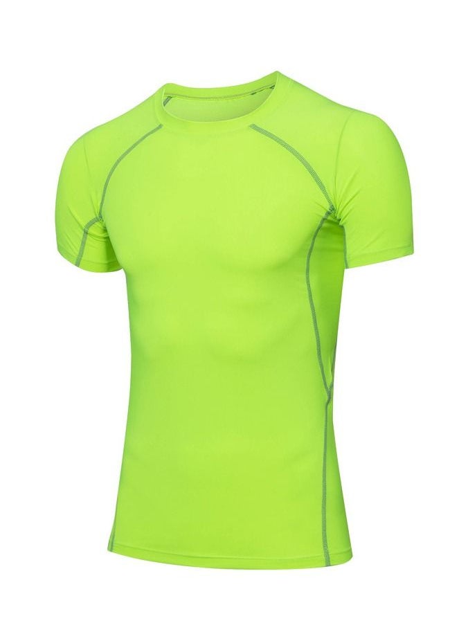 Loquat Men Quick Dry Breathable Elastic T-Shirt Green  - Image 1