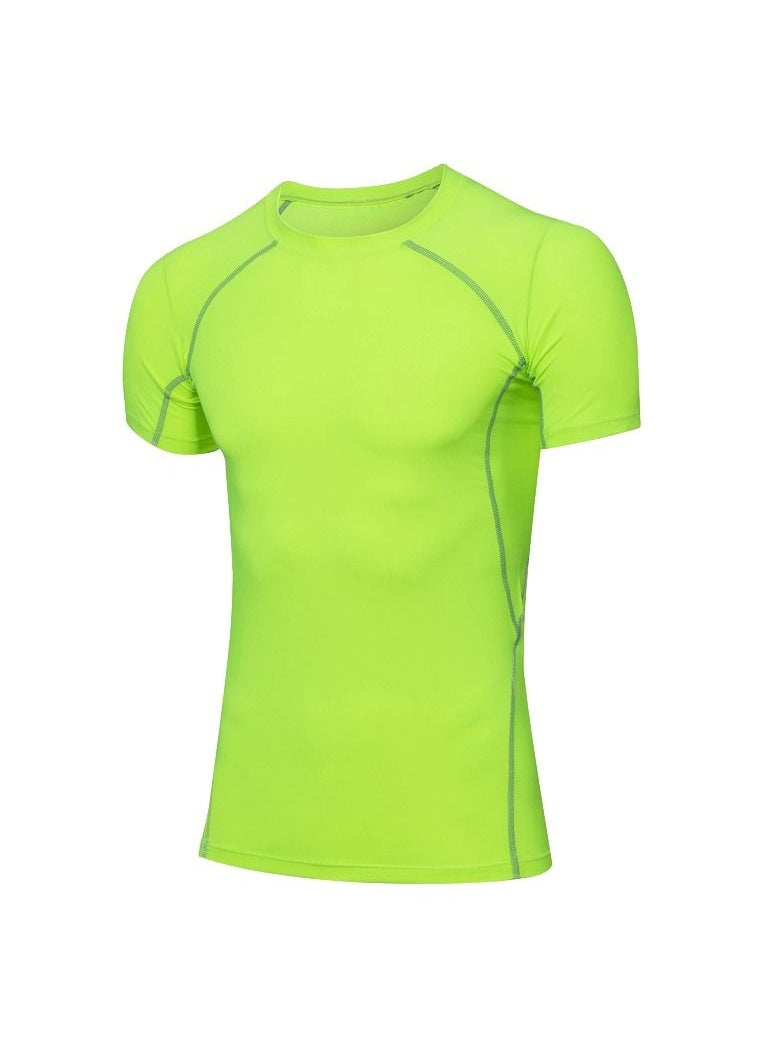 Loquat Men Quick Dry Breathable Elastic T-Shirt Green  - Image 2