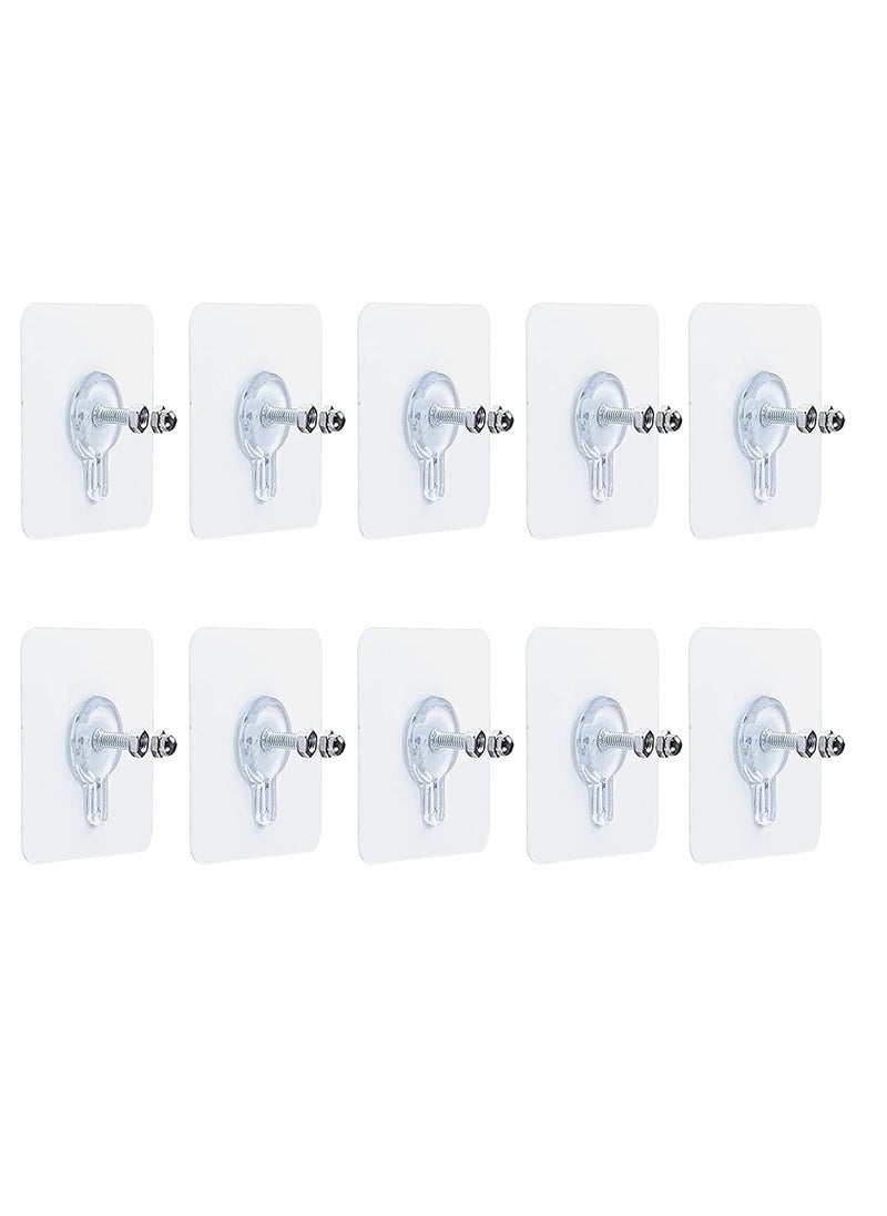 10pcs Adhesive Nails Wall Hanging Hooks Adhesive Nails Hooks Fixing Hooks for Kitchen Bathroom Bedroom Living Room Max Recommended Weight: 5.0kg  - Image 1