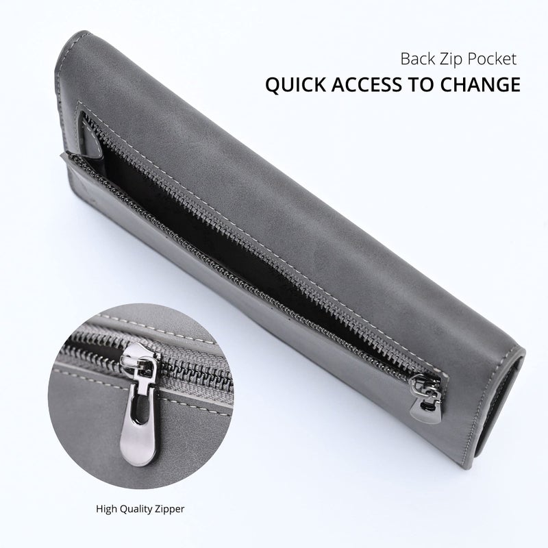 Alldaily Ultra Slim Thin Women Wallet RFID Blocking Credit Card Holder Bifold Long Ladies Billfold (Grey) - Image 4