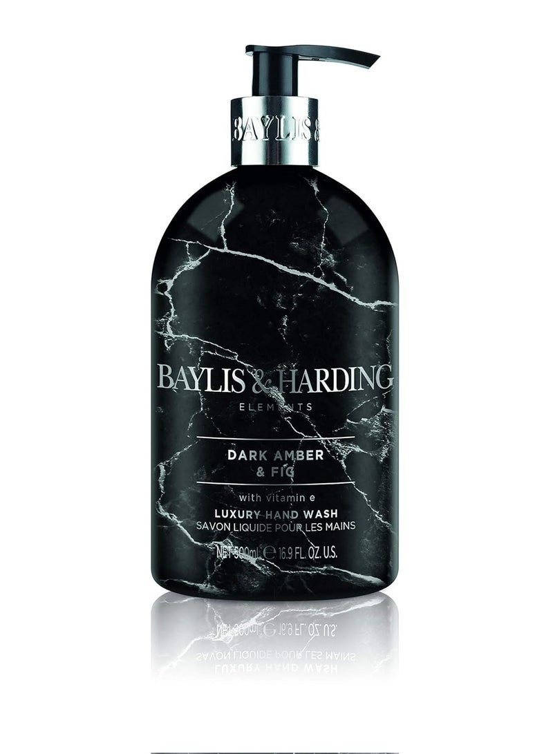 Baylis & Harding غسول اليدين Dark Fig &amp; Amber Elements، 500 مل - مناسب للنباتيين - Image 1