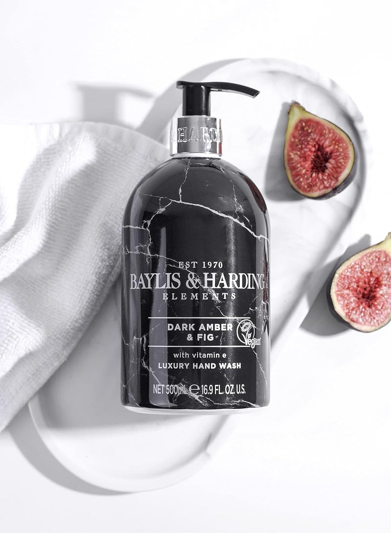 Baylis & Harding غسول اليدين Dark Fig &amp; Amber Elements، 500 مل - مناسب للنباتيين - Image 2