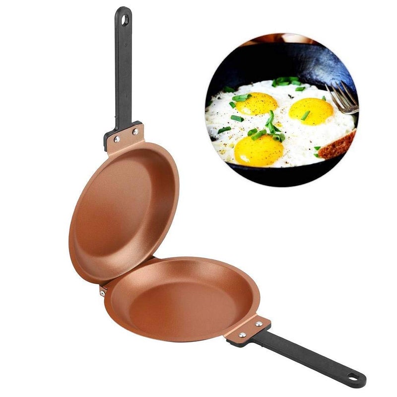 ZJchao Double Side Flip Folding Frying Pan Golden