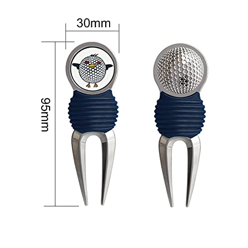 PINMEI Golf Divot Repair Tool with 3 Ball Markers Golf Pattern Zinc Alloy and Silicone Protection for Man Woman Golfer - Image 2