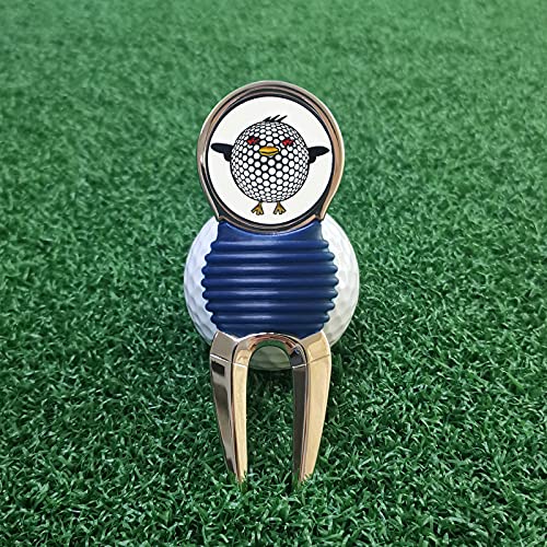 PINMEI Golf Divot Repair Tool with 3 Ball Markers Golf Pattern Zinc Alloy and Silicone Protection for Man Woman Golfer - Image 3