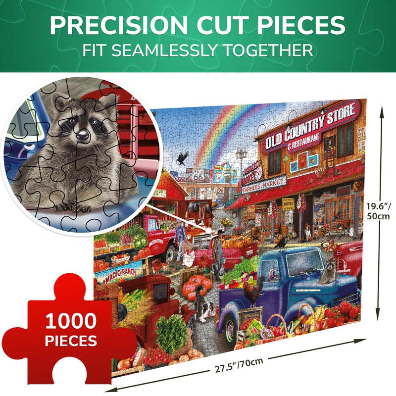 QUOKKA 1000 Pieces Puzzle for Adults and Up - Jigsaw Puzzles for Men and Women - Bazaar Activity for Kids Ages 8-12 and Up - Colourful Game Toy for Family - Image 3