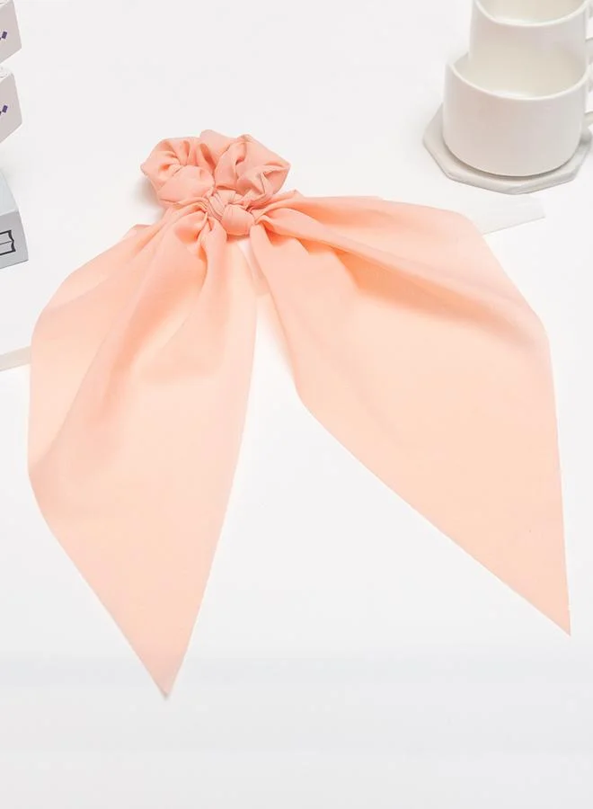 تايك تو Peach Hair Tie with Flowing Ribbons