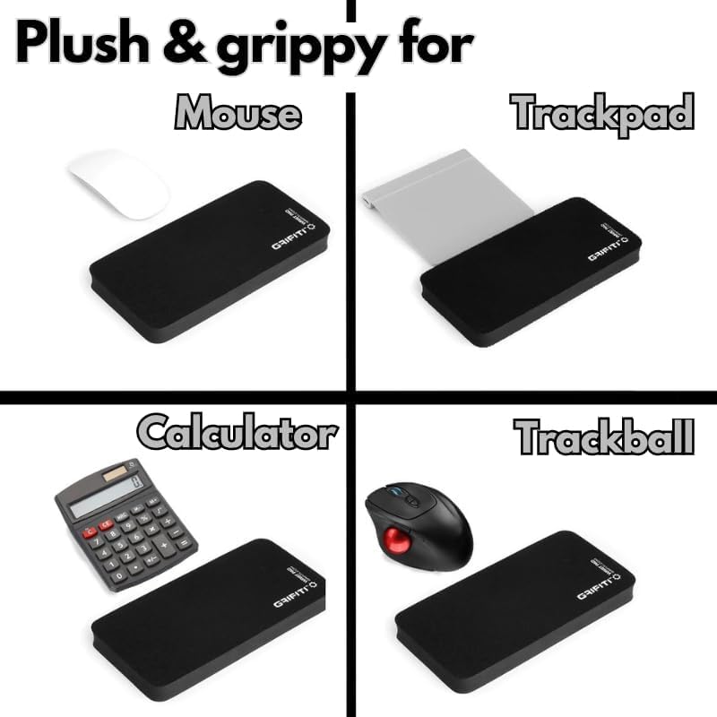 GRIFITI Fat Wrist Pad 8" x 2.75" x 0.75" inches Mouse Rest Ergonomic Hand Palm Pads Support for Keypads, Numberpads, Trackpads, Trackball Mousepads Computer Mousepad Gaming Rests Accessories - Image 5