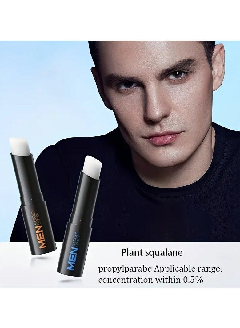 SADOER 2 PCS SET Men's Squalane Vitamin E Lipstick, Improve Dry And Moisturizing Lips In Autumn And Winter, Plant Squalane - Image 1