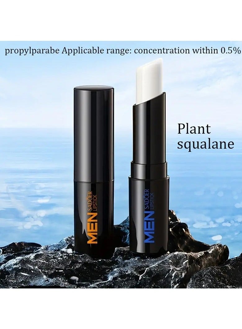 SADOER 2 PCS SET Men's Squalane Vitamin E Lipstick, Improve Dry And Moisturizing Lips In Autumn And Winter, Plant Squalane - Image 3
