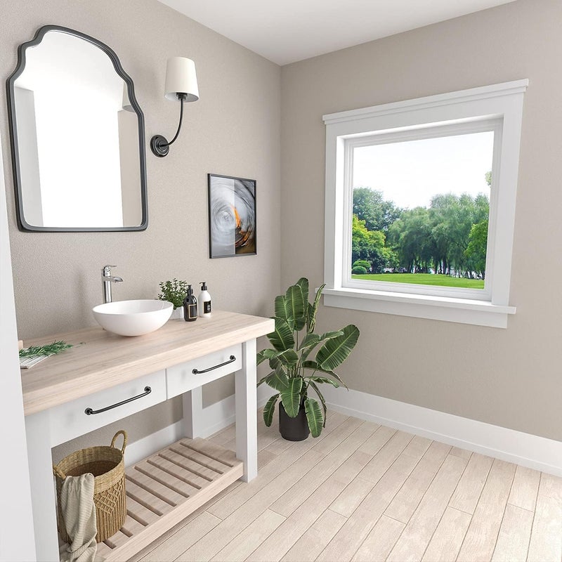 Mocoloo Oval Vessel Sink - 13'' x 13'' Bathroom Sink Countertop Oval Shape Small Ceramic Bathroom Sinks Above Counter White Porcelain Art Basin - Image 5