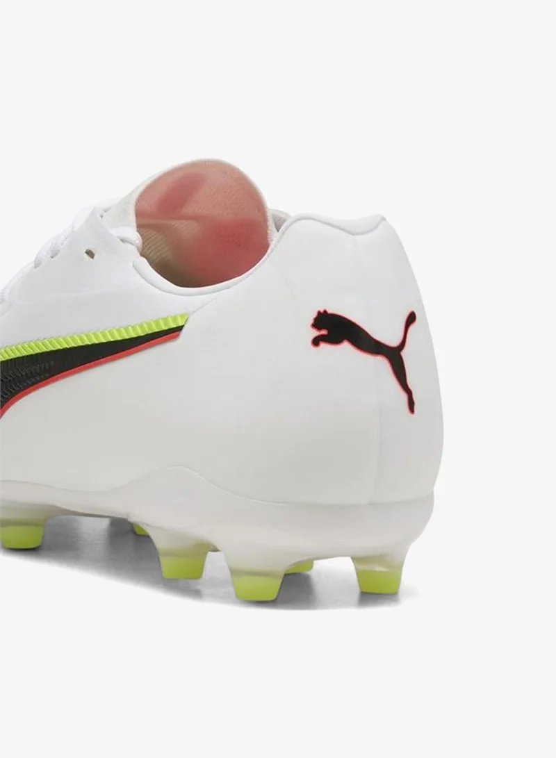 Puma PUMA White-Glowing Red-Yellow Alert KING 20 MATCH FG/AG Football Boots Unisex for Men | Best Price UAE