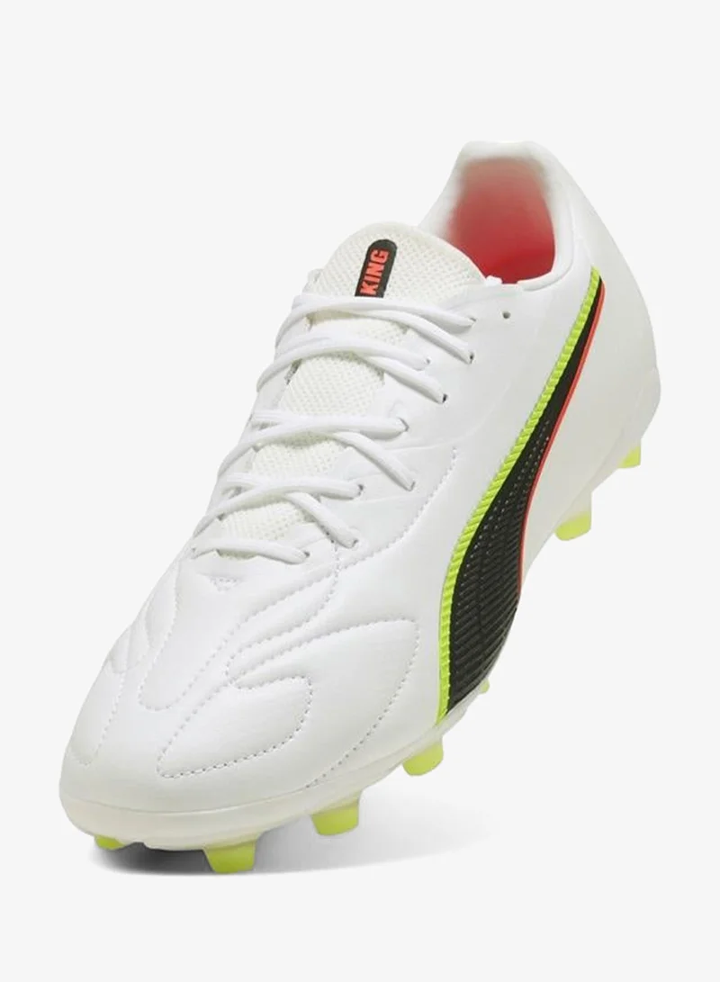 Puma PUMA White-Glowing Red-Yellow Alert KING 20 MATCH FG/AG Football Boots Unisex for Men | Best Price UAE