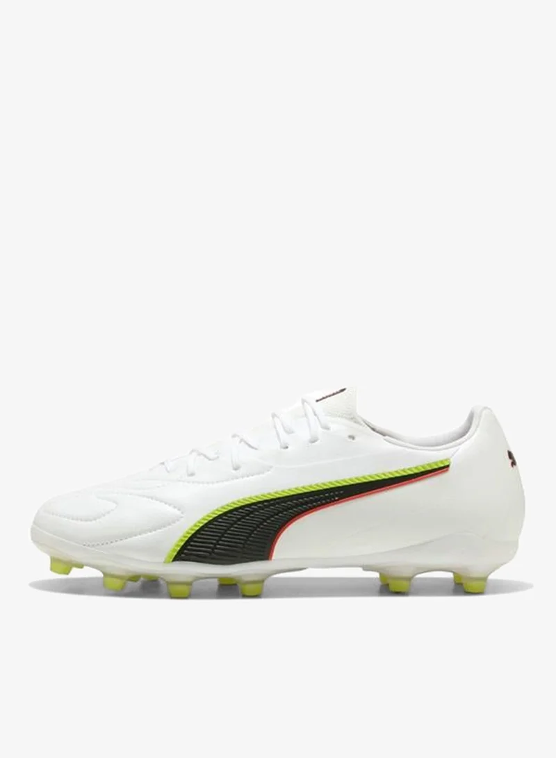 Puma PUMA White-Glowing Red-Yellow Alert KING 20 MATCH FG/AG Football Boots Unisex for Men | Best Price UAE