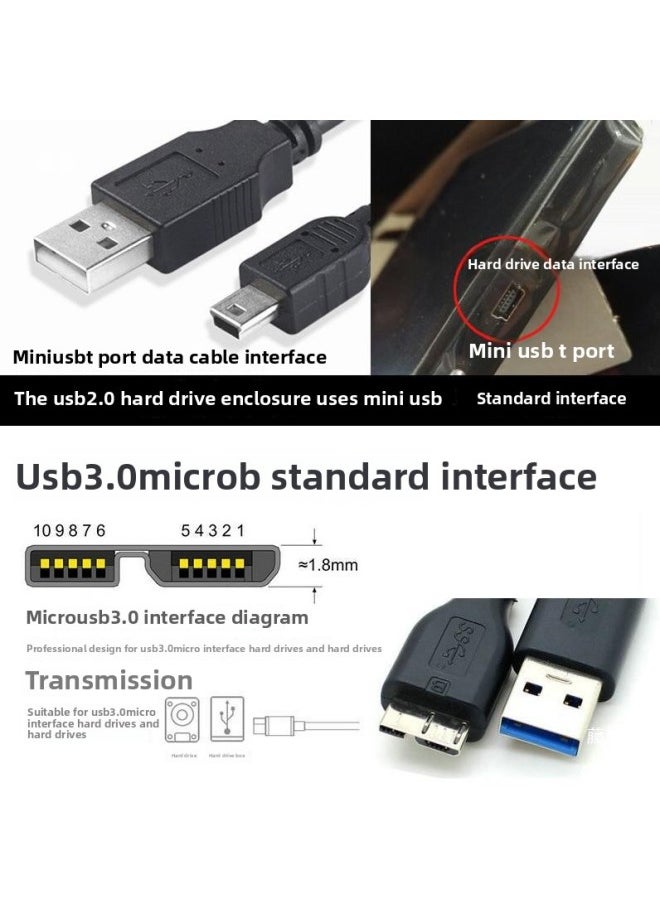 ماركة غير محددة صندوق الكمبيوتر المحمول 2.5 بوصة usb2.0 المحمول SSD خارجي ذو حالة صلبة غلاف ميكانيكي Haoge-السعة: بني Usb2.0 أسود + كابل U مزدوج  - Image 4