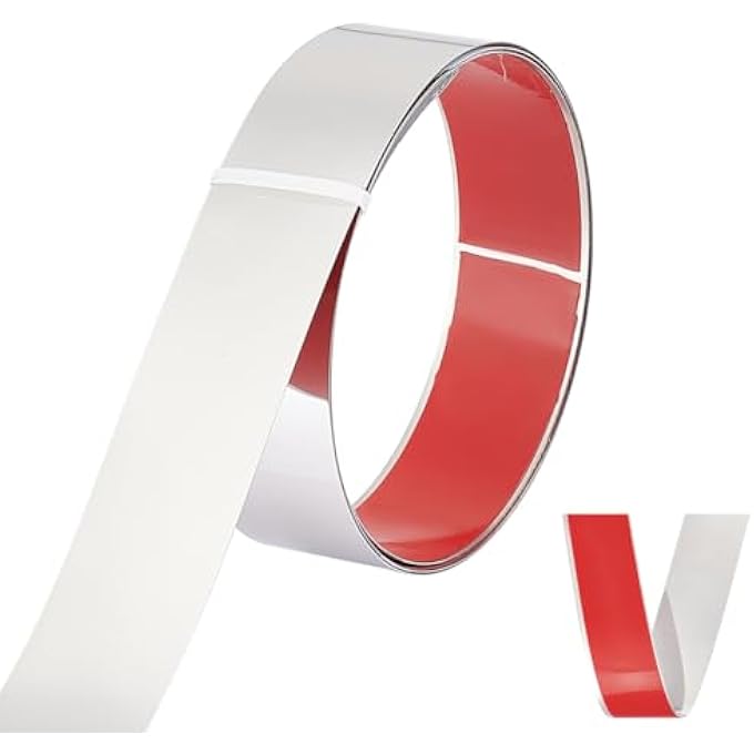 2M WALL MOLDING TRIM STAINLESS STEEL SELF-ADHESIVE FLEXIBLE MOLDING TRIM METAL MOLDING WALL TRIM CEILING MOLDING TRIM PEEL AND STICK TRIM MOLDING FOR WALL MIRROR FURNITURE DOOR,50MM WIDE - Image 1