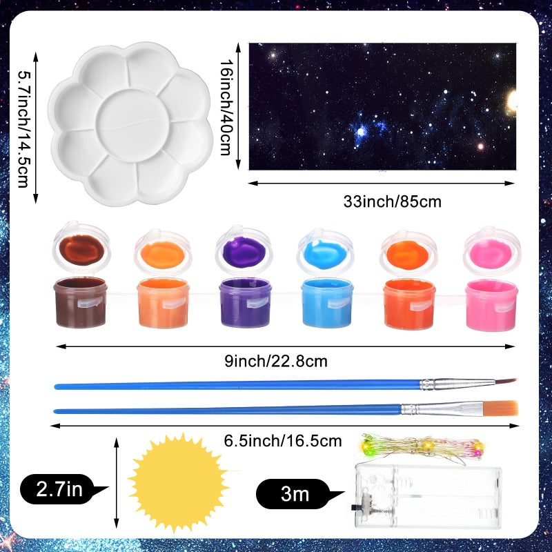 Innconee 36 Solar System Model Project Kit Include 14 Solar System Foam Balls 12 Pigment 2 Brushes DIY Polystyrene Spheres Balls for Outer Space Planet Foam Kids School Science Projects - Image 3