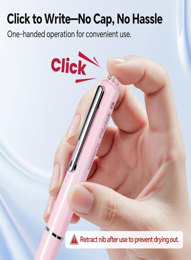 WRITECH Fountain Pen Fine Point: Clictek Retractable Black Ink Cartridges - Image 2