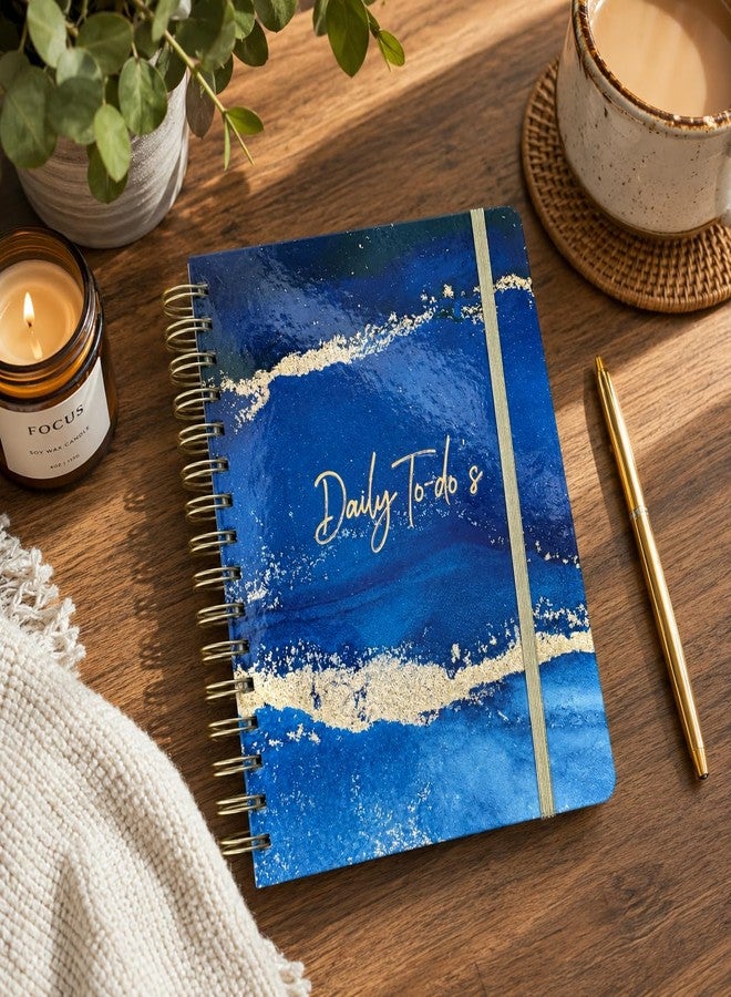 Paper 'n Such مفكرة Paper 'n Such To Do الحلزونية المبسطة - مفكرة يومية غير مؤرخة، دفتر ملاحظات بغلاف مقوى، أساسيات جامعية، منظم مهام، دفتر ملاحظات وقائمة مهام للعمل - أزرق داكن - Image 2