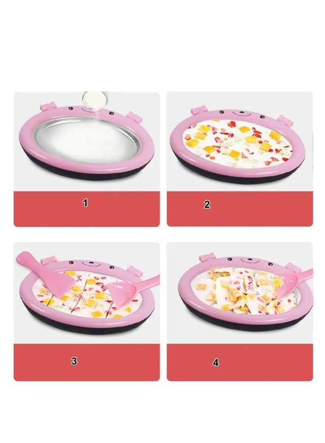 إسكدنيا طقم آلة صنع المثلجات مع طبق صغير مكون من 3 قطع وردي - Image 3