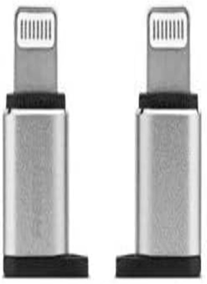REMAX - Remax RA-USB2 Micro USB Adapter To Lightning With Strap Set Of 2 Pieces - Silver - Image 1