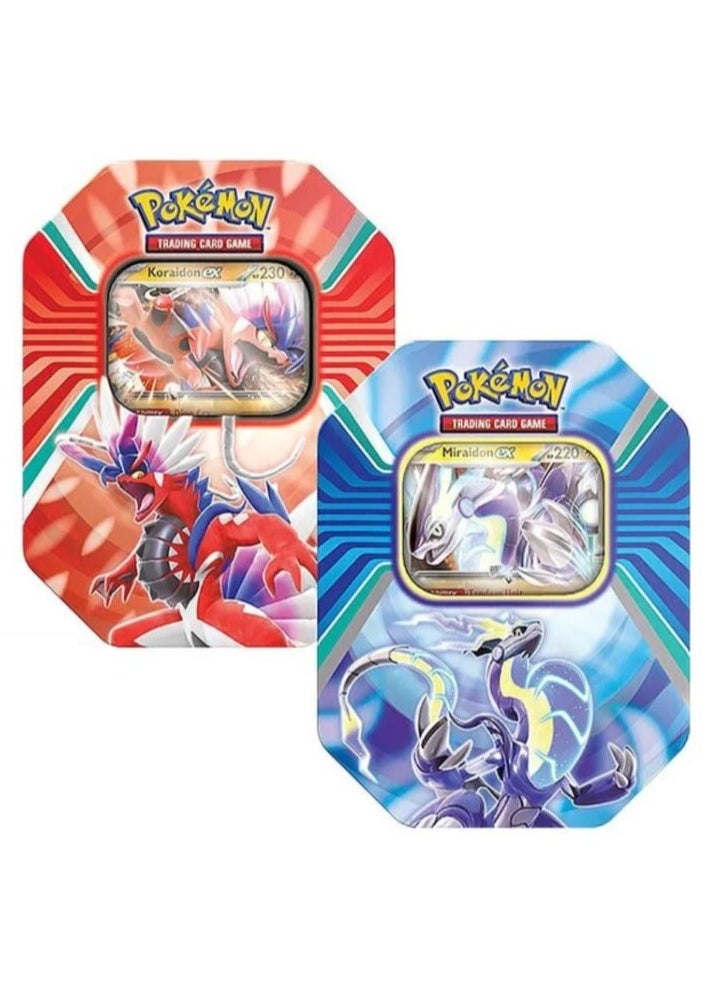 Pokemon TCG - Paldea Legends Tin Koraidon and Miraidon - 1 Piece Only, Assorted/Style May Vary - Image 1
