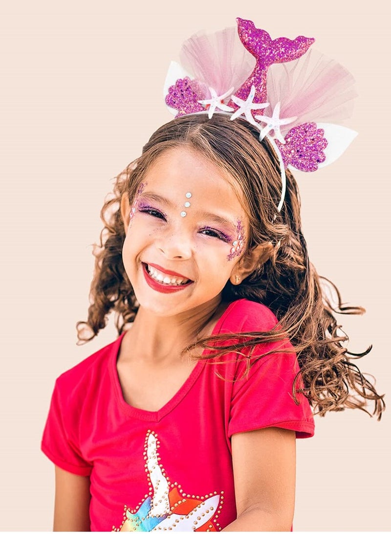 SYOSI Mermaid Tail Headband Mermaid Hair Accessories for Birthday, Costume and Party, Supplies for Women and Girls, 4 Pack - Image 2